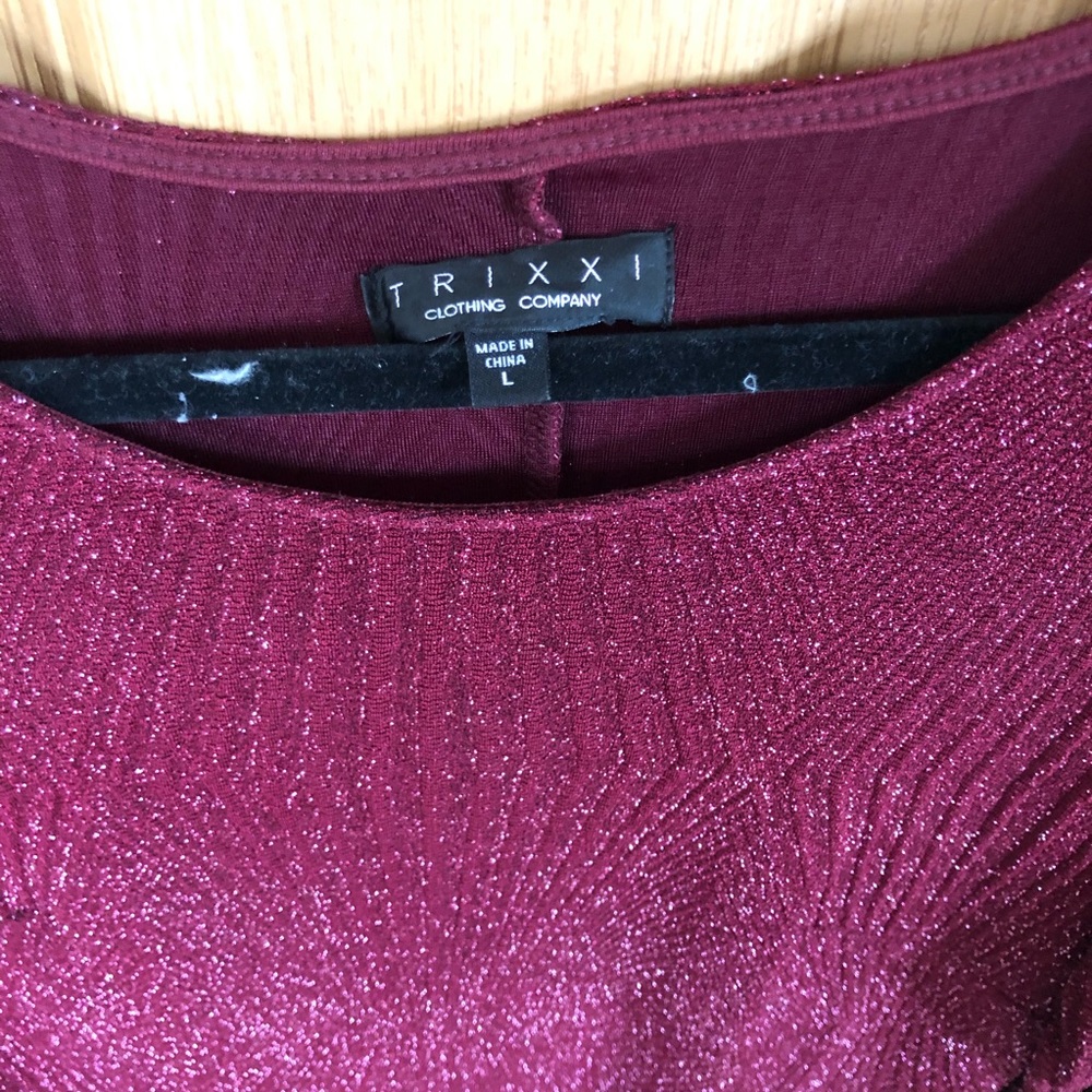 Maroon Dress with Silver Sparkle - Picture 4 of 4